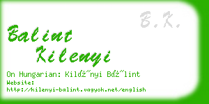 balint kilenyi business card